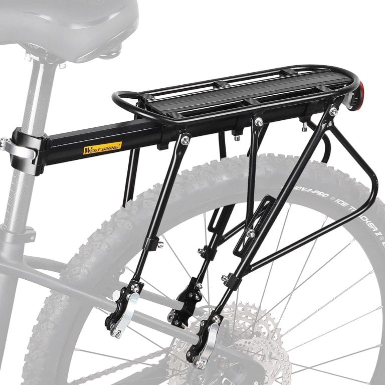 HONGYEA Bike Cargo Rack 220 Lbs Load Bike Rack Full Quick Release Universal Adjustable, Aluminum Alloy Waterproof Bike Luggage Rear Rack, Bicycle Rear Rack
