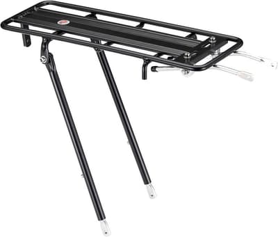 Schwinn Rear Bike Cargo Rack, Durable Rack Holds 26 lbs, Fits Most Adult Bikes 24-29-Inch Wheels, Bikes with Center, Side, or No Mounting Points