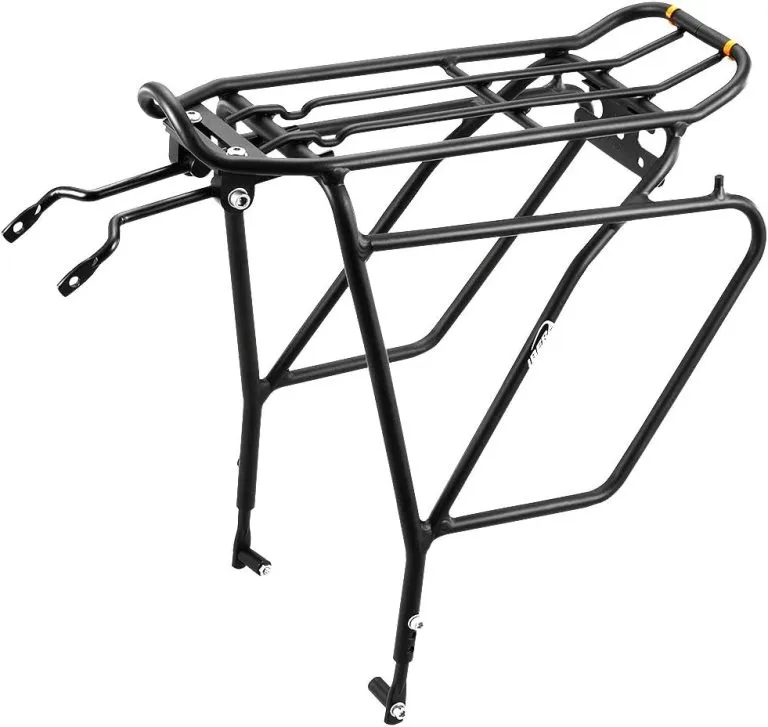 Ibera Bike Rack - Bicycle Touring Carrier Plus+ for Disc Brake/Non-Disc Brake Mount, Fat Tire Bikes, Frame-Mounted for Heavier Top & Side Loads