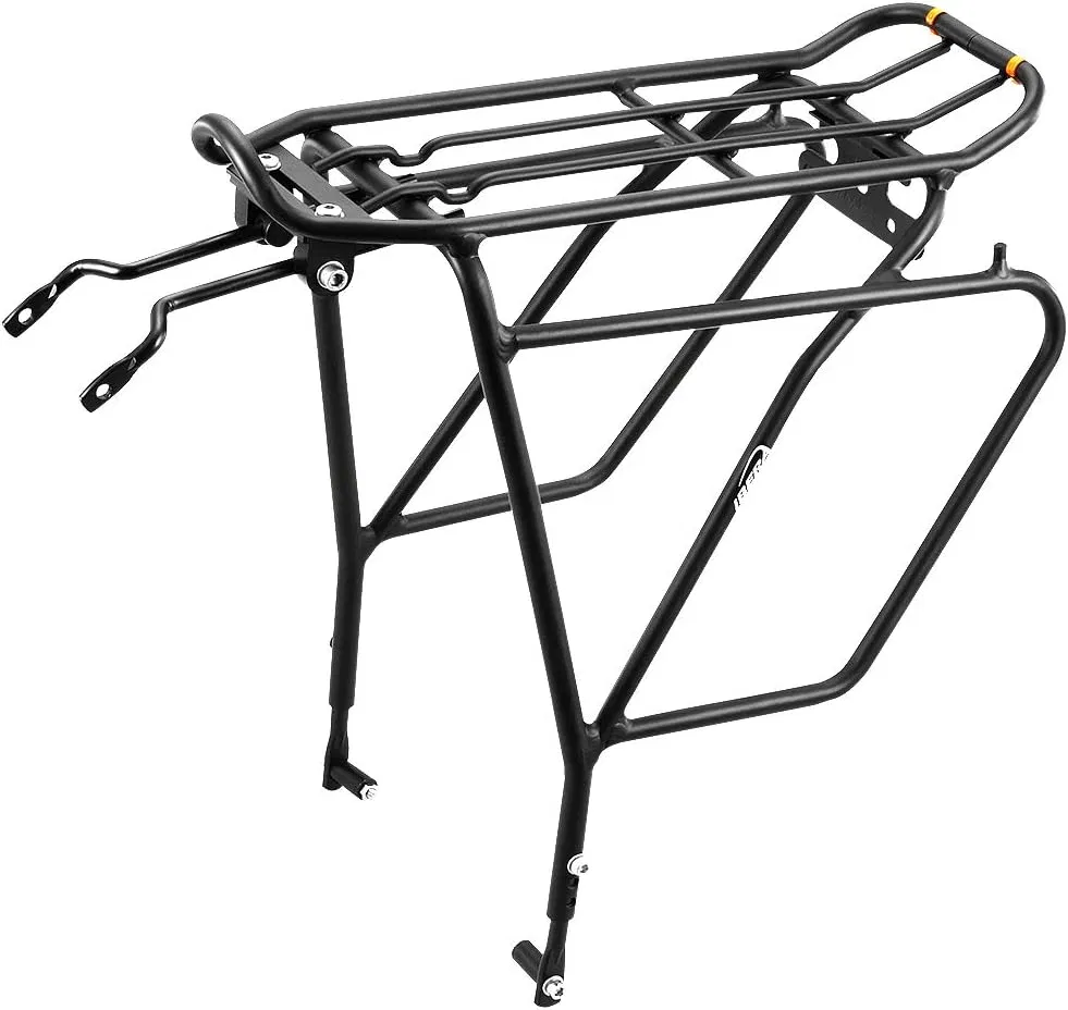 Ibera Bike Rack - Bicycle Touring Carrier Plus+ for Disc Brake/Non-Disc Brake Mount, Fat Tire Bikes, Frame-Mounted for Heavier Top & Side Loads