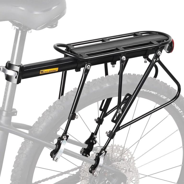 HONGYEA Bike Cargo Rack 220 Lbs Load Bike Rack Full Quick Release Universal Adjustable, Aluminum Alloy Waterproof Bike Luggage Rear Rack, Bicycle Rear Rack